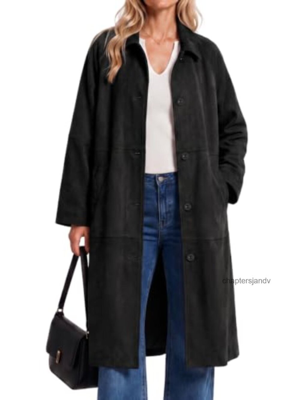 Faux Suede Long Trench Coat Oversized Fall Jacket